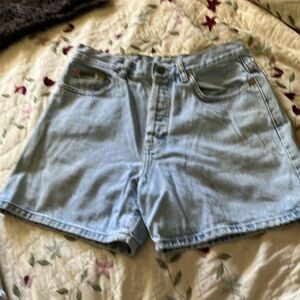 Calvin Klein Light Blue Denim Women's Shorts High Waisted Size 7 Hemmed